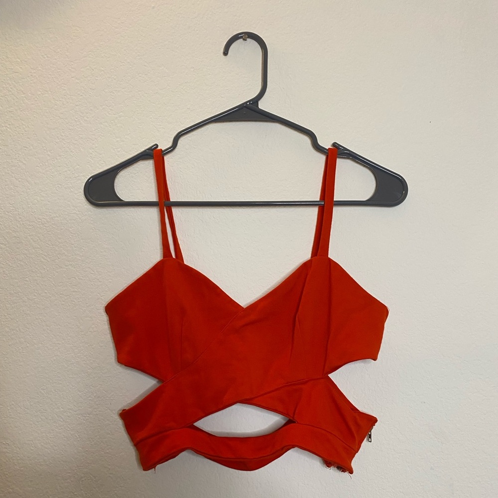 Red Criss cross crop top